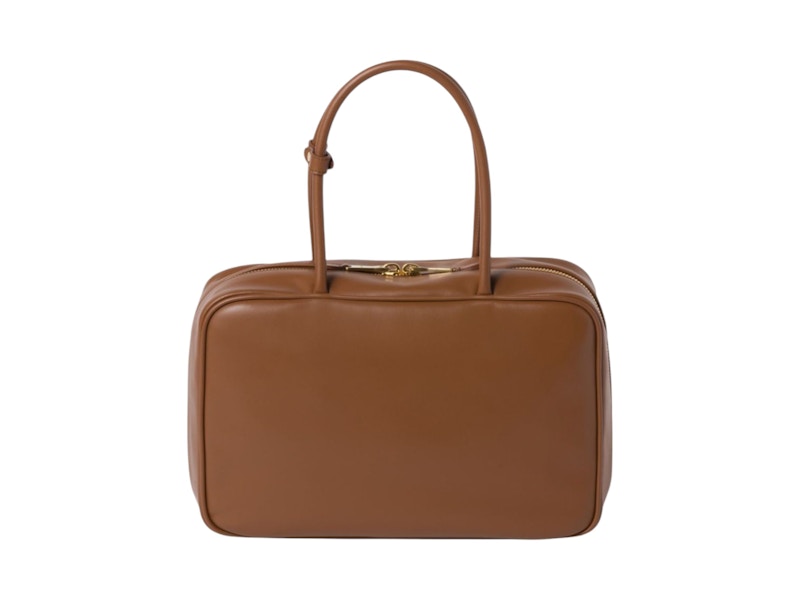 Miu Miu Leather Beau Bag Cognac