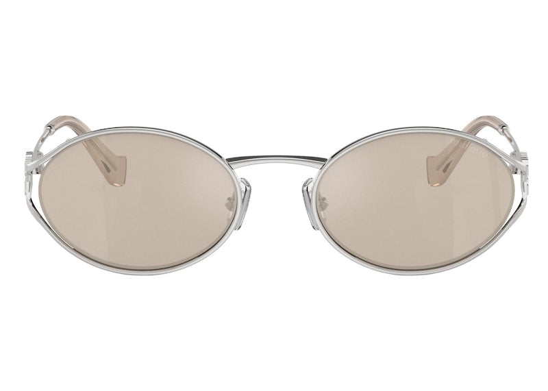 Miu Miu Logo Sunglasses Silver/Brown