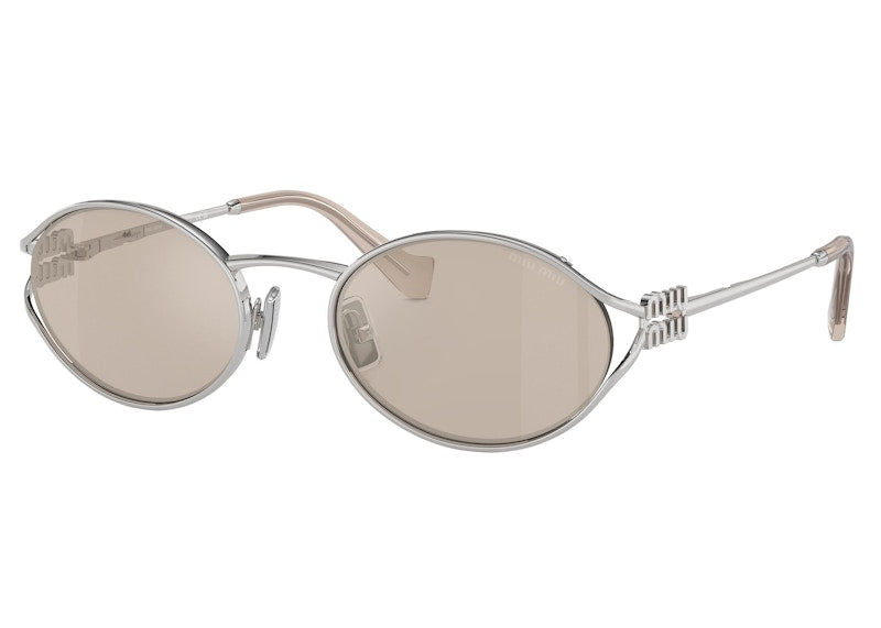 Miu Miu Logo Sunglasses Silver/Brown