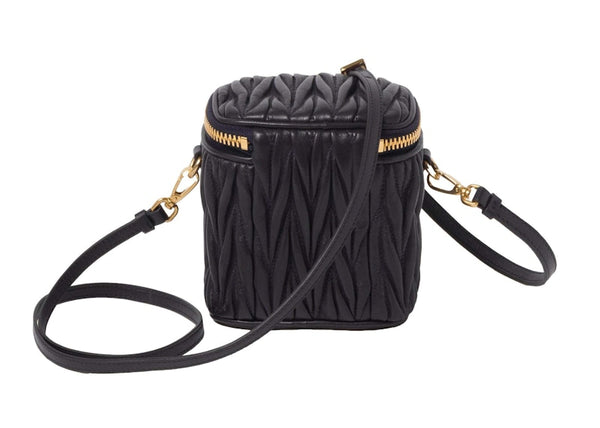 Miu Miu Matelasse Nappa Leather Mini Pouch Black