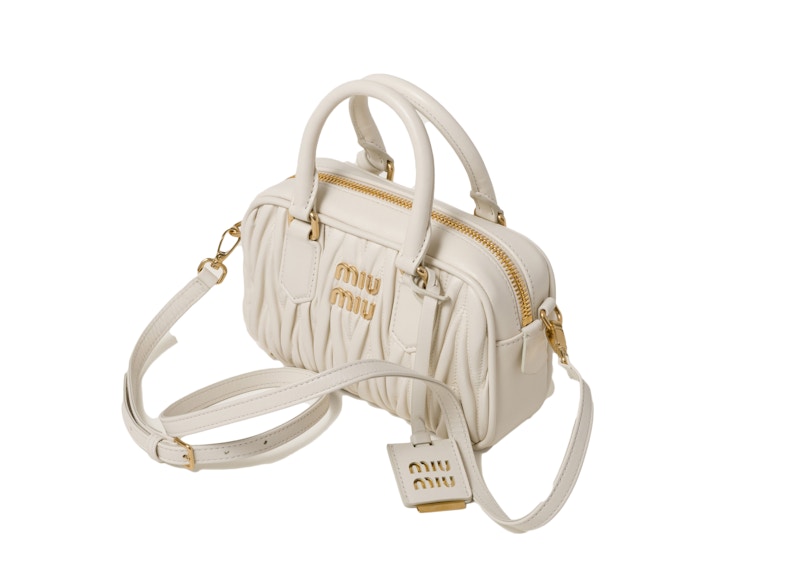 Miu Miu Matelasse Nappa Leather Top-Handle White