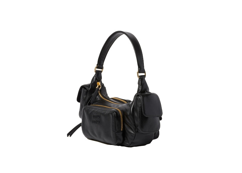 Miu Miu Nappa Leather Pocket Bag Black