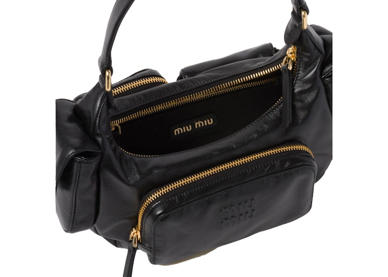 Miu Miu Nappa Leather Pocket Bag Black