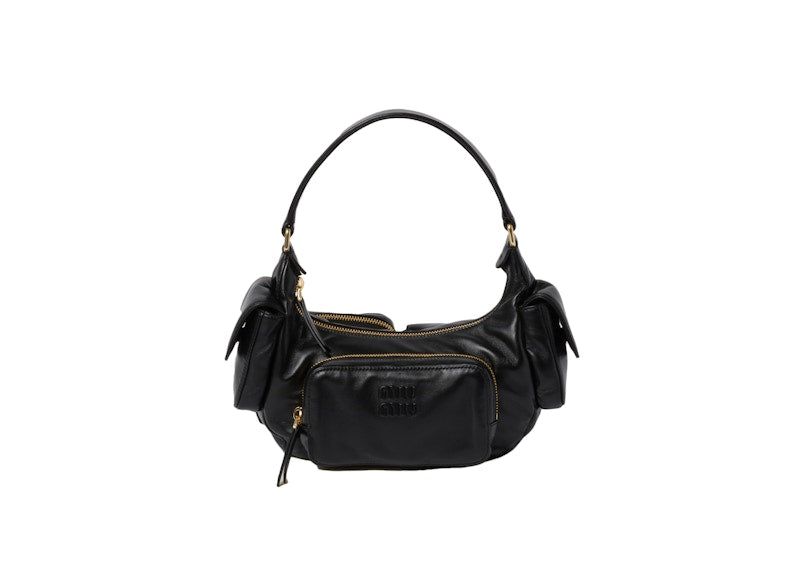 Miu Miu Nappa Leather Pocket Bag Black