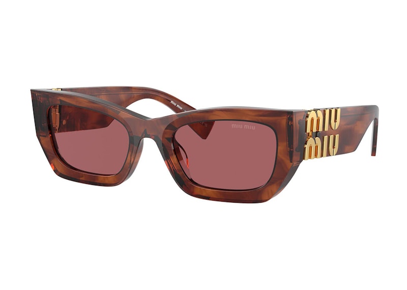 Miu Miu Rectangle Sunglasses Tobacco/Violet