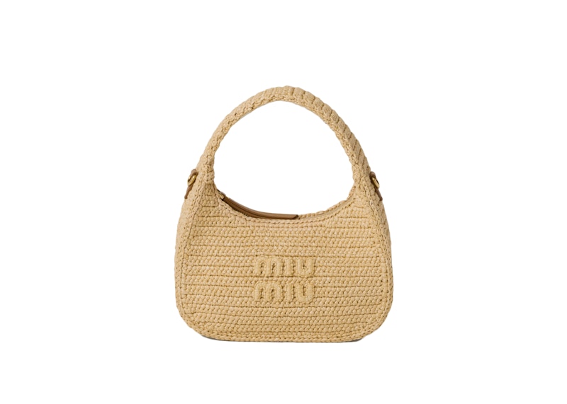 Miu Miu Wander Crochet Handbag Natural
