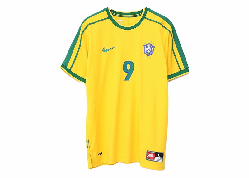 Nike Brazil 1998 Reissue Ronaldo Soccer Replica Jersey Varsity Maize