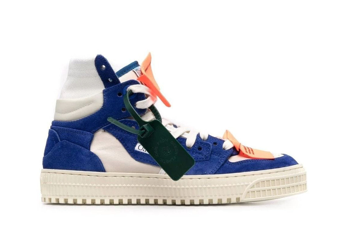 OFF-WHITE 3.0 Off Court High-Top Sneakers White Blue Suede