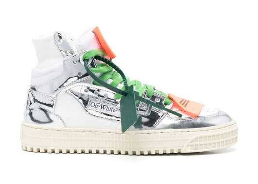 OFF-WHITE 3.0 Off Court High-Top Sneakers White Silver 