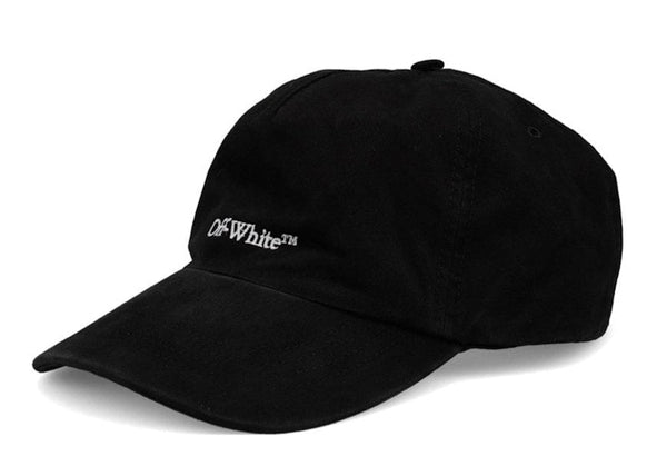 OFF-WHITE Bookish Logo Embroidered OBaseball Velcro Strapback Cap Black/White