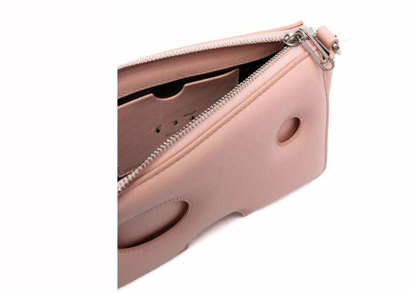 OFF-WHITE Burrow Leather Shoulder Bag Pink