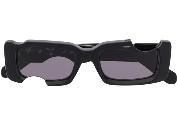 OFF-WHITE Cady Cut-Out Rectangular Frame Sunglasses Black/White/Grey (SS22)