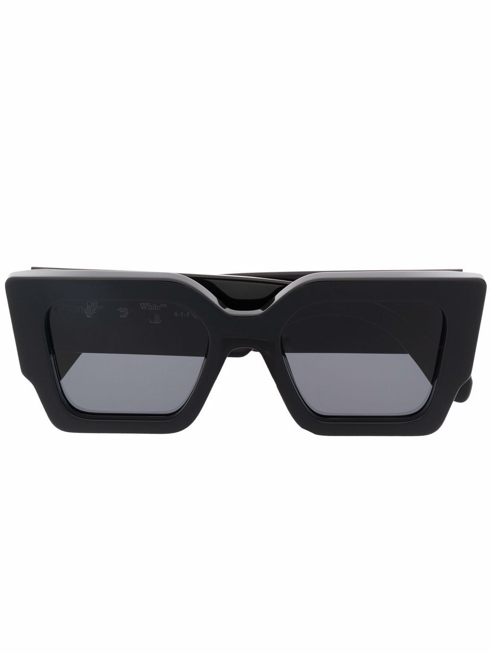 OFF-WHITE Catalina Rectangular Frame Sunglasses Black/Dark Grey/Gold