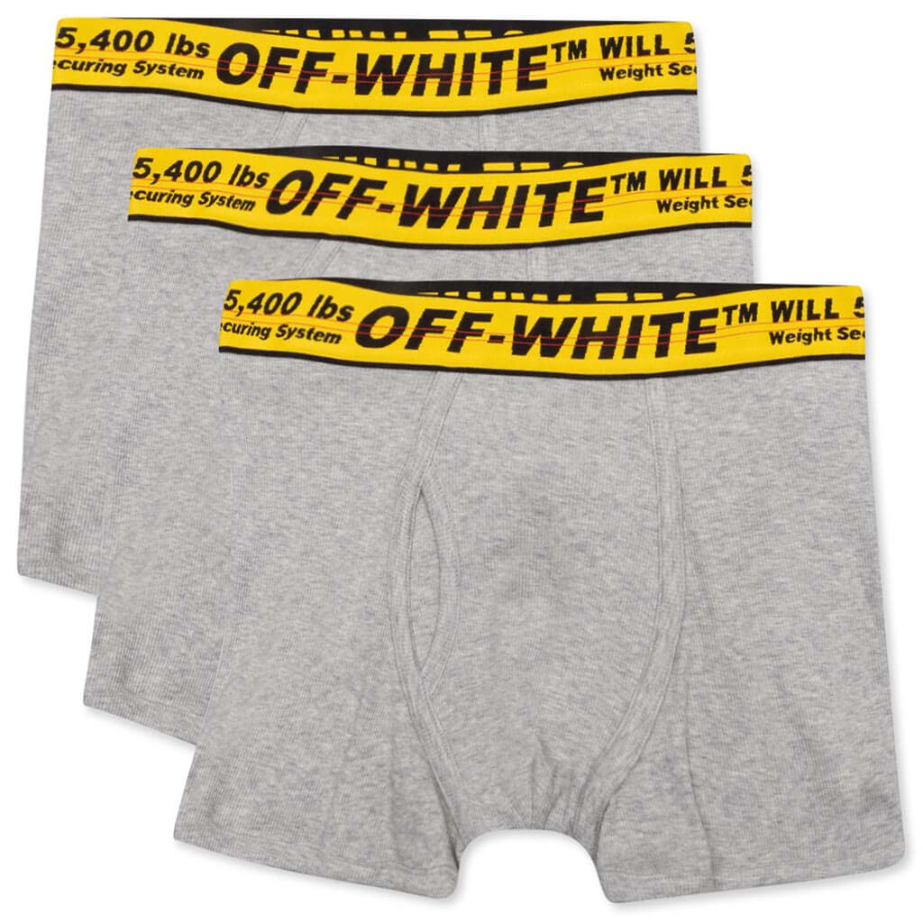 OFF-WHITE Classic Industrial Tripack Boxers Melange Gray 