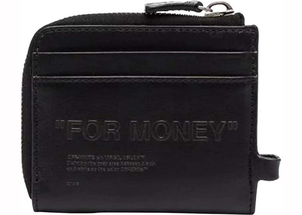 OFF-WHITE Debossed Quote Chain Wallet Black