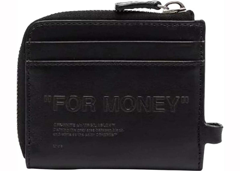 OFF-WHITE Debossed Quote Chain Wallet Black