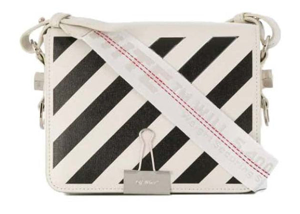 Sac à rabat OFF-WHITE Diag Blanc cassé/Noir 