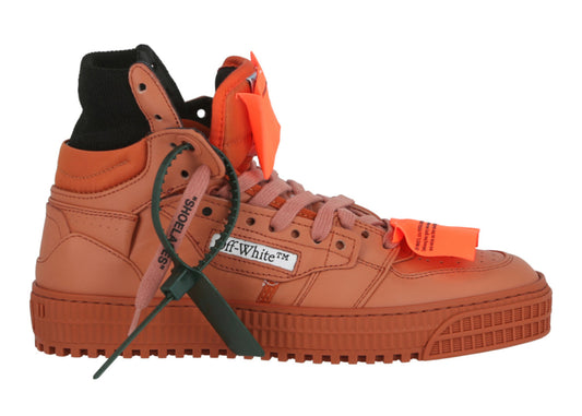 OFF-WHITE Baskets montantes en cuir Off-Court 3.0 terre cuite 