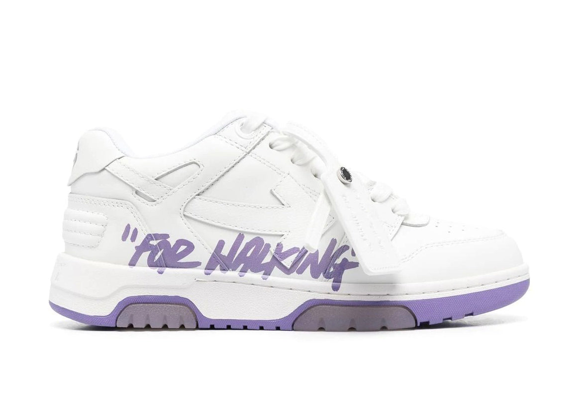 OFF-WHITE Out Of Office OOO "For Walking" Low Tops White Lilac