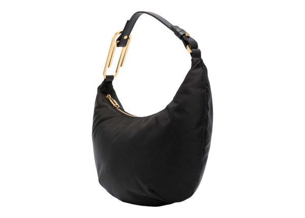 OFF-WHITE Paperclip Hobo Nylon 28 Bag Black