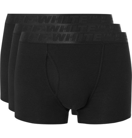 OFF-WHITE Dreierpack Boxershorts aus Stretch-Baumwolle (SS19) Schwarz 