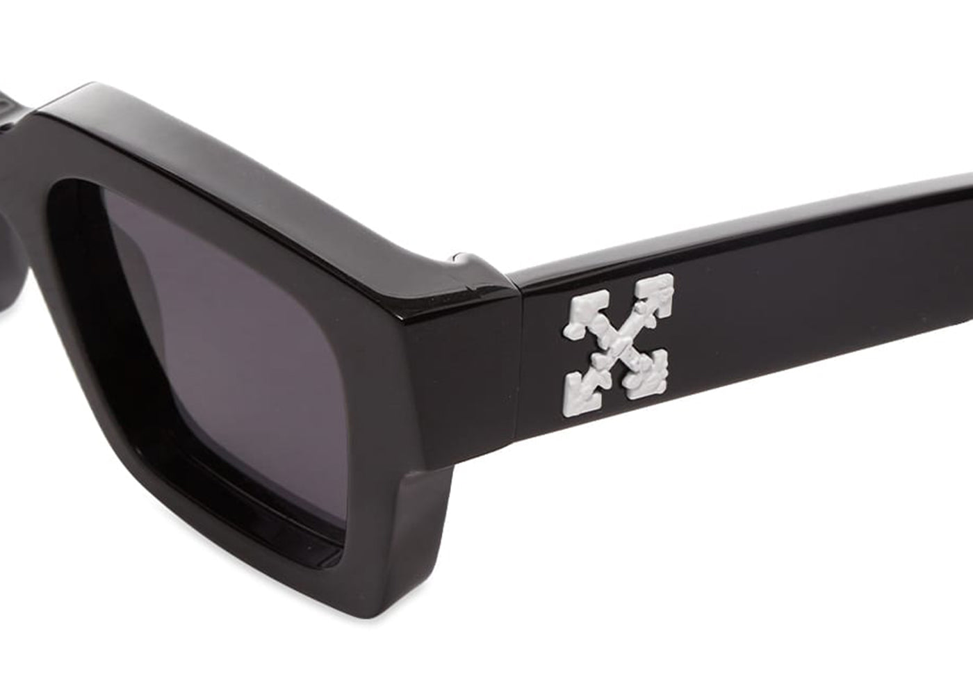 OFF-WHITE Virgil Square Frame Sunglasses Black White Gray