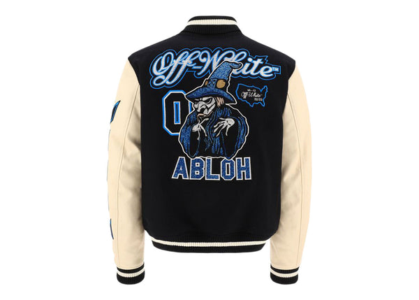 OFF-WHITE Witch Logo Patch Varsity Varsity Jacket Black/Peacock