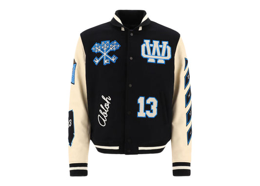 OFF-WHITE Witch Logo Patch Varsity Varsity Jacket Noir/Paon