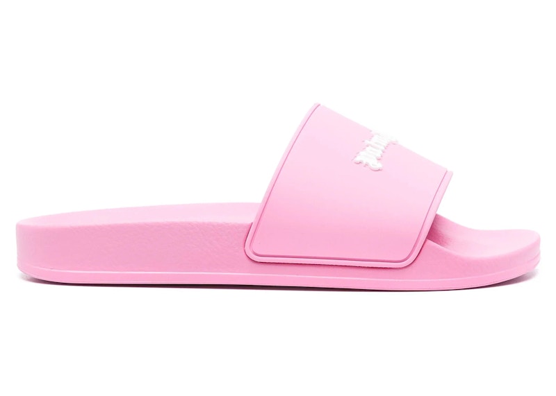 Palm Angels Essential Logo Pool Slides Fuchsia Fluo