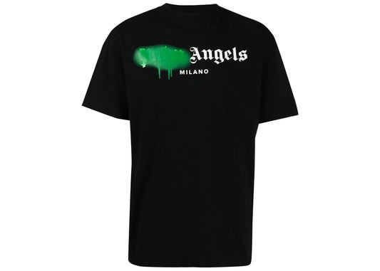 Palm Angels Milano T-shirt à logo pulvérisé Noir 