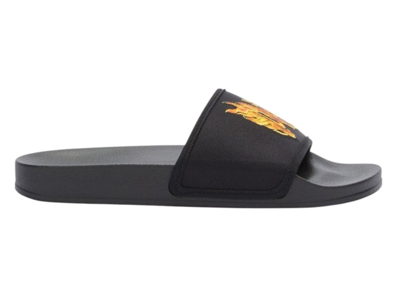 Palm Angels Monogram Pool Sliders Black