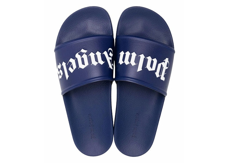 Palm Angels Pool Slides Blue White