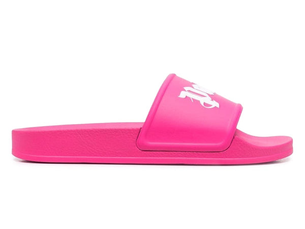 Palm Angels Pool Slides Fuschia White