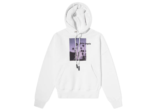 Palm Angels Stars and Palms Popover Hoodie White/Black/Purple Sunset