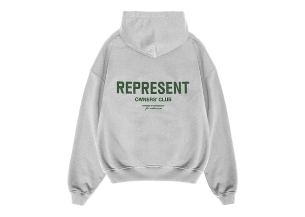Represent Owner's Club Hoodie Ash Grey/Racing Green
