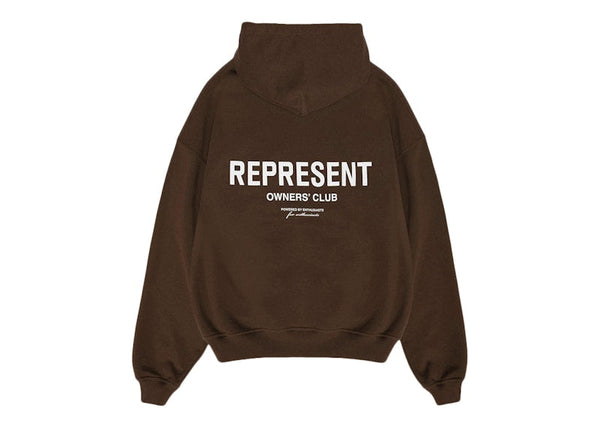 Represent Owner's Club Hoodie Brown/White
