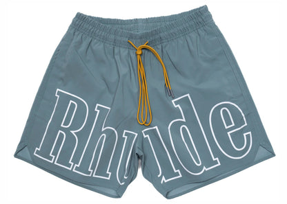 Rhude Logo Swim Trunk Sage 