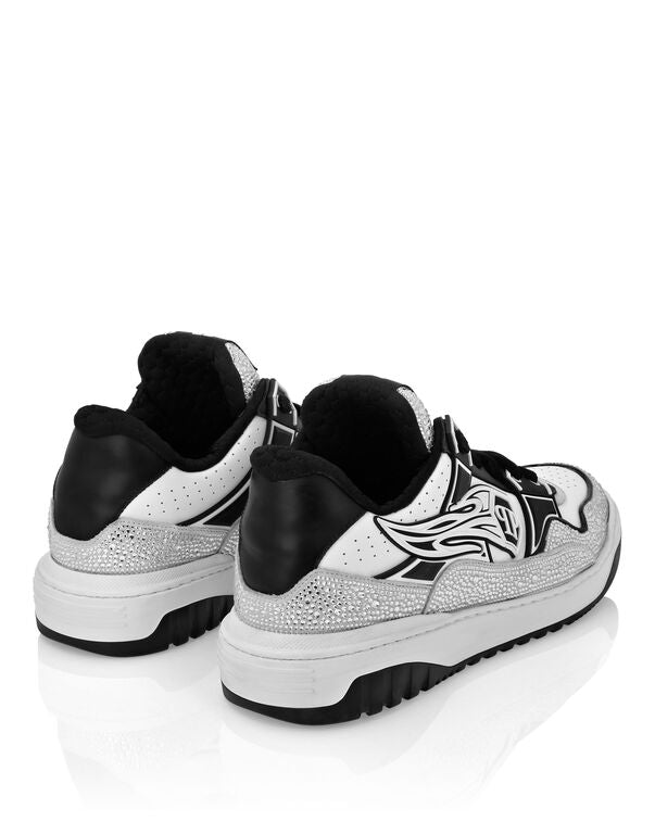 Philipp Plein Leather Low-Top Sneakers Moon Walker White Black