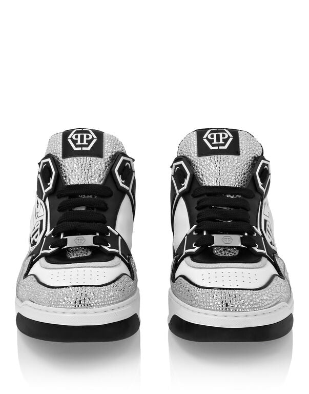 Philipp Plein Leather Low-Top Sneakers Moon Walker White Black