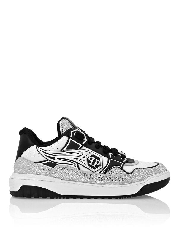 Philipp Plein Leather Low-Top Sneakers Moon Walker White Black