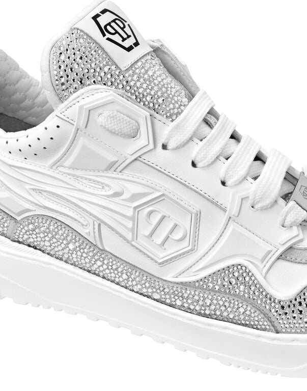 Philipp Plein Leather Low-Top Sneakers Moon Walker White