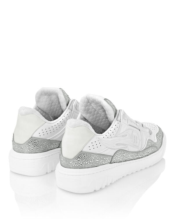 Philipp Plein Leather Low-Top Sneakers Moon Walker White