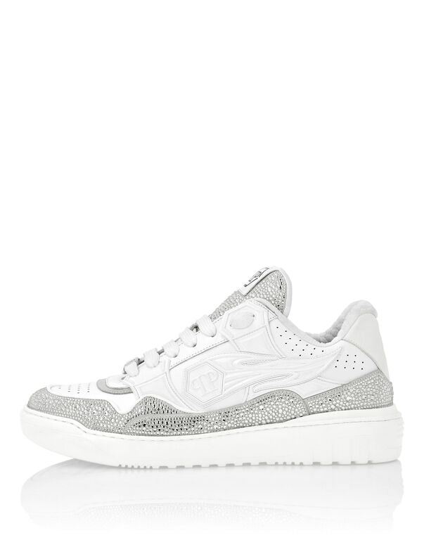 Philipp Plein Leather Low-Top Sneakers Moon Walker White