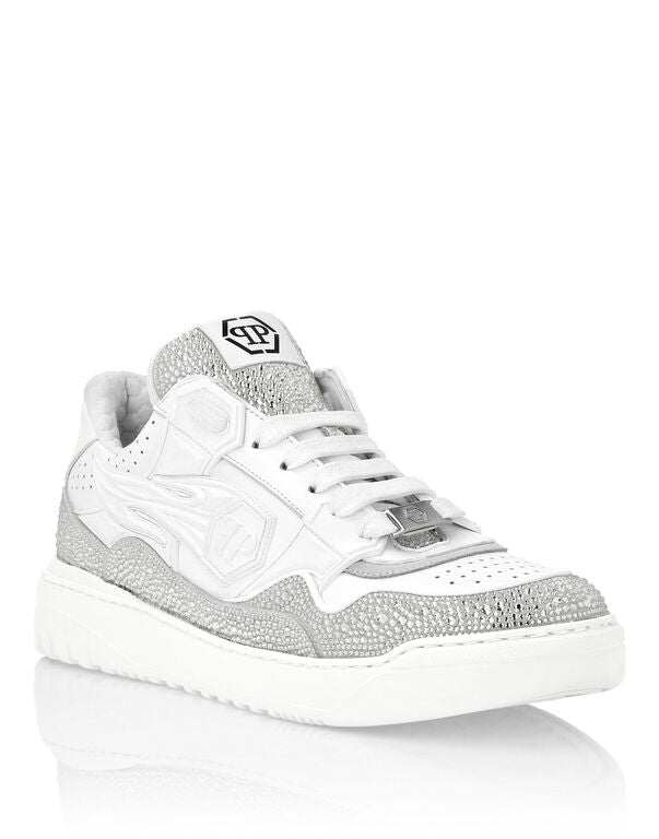 Philipp Plein Leather Low-Top Sneakers Moon Walker White