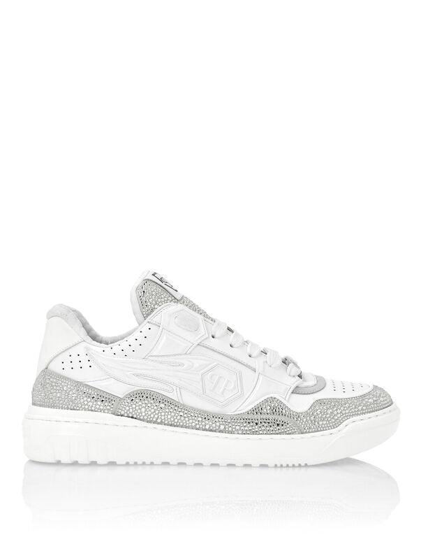 Philipp Plein Leather Low-Top Sneakers Moon Walker White