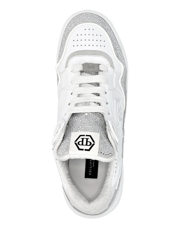 Philipp Plein Leather Low-Top Sneakers Moon Walker White