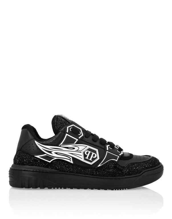 Philipp Plein Leather Low-Top Sneakers Moon Walker Triple Black