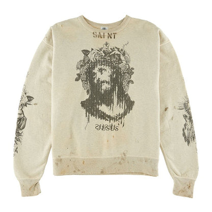 Saint Mxxxxxx Jesus Crewneck Grey