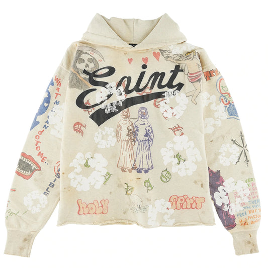 Saint Mxxxxxx x Denim Tears Graffiti Hoodie Grey