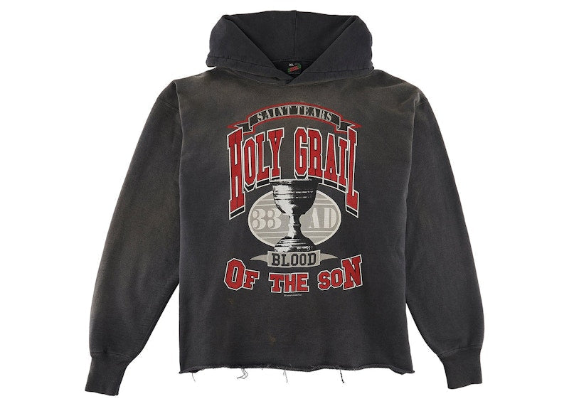 Saint Mxxxxxx x Denim Tears Heiliger Gral Hoodie Vintage Schwarz